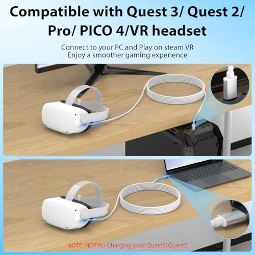 Link Cable 16FT for PCVR Compatible with Meta Oculus Quest 3S Quest 3 2 Pro