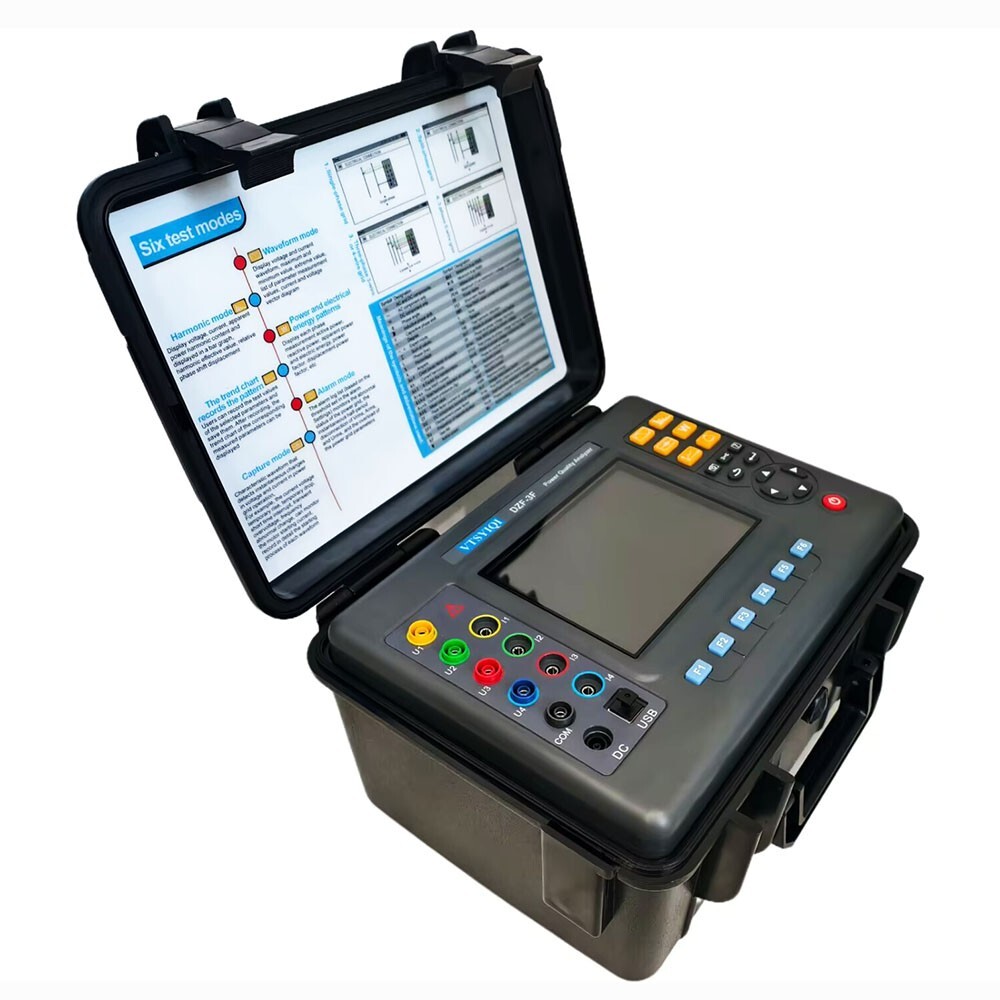 Three Phase Power Quality Analyzer & Energy Logger with Current Clamp 10A~1000A