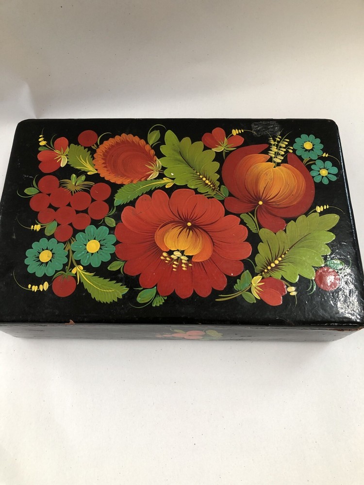 vintage Russian lacquer box funerary crematory box for pet