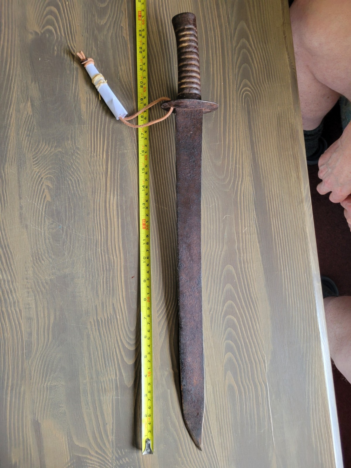 German All-Steel Short Sword Bowie Knife Used Free Shipping