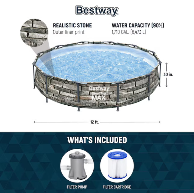 Bestway Metal frame Round Above-Ground Pool with Filter Pump