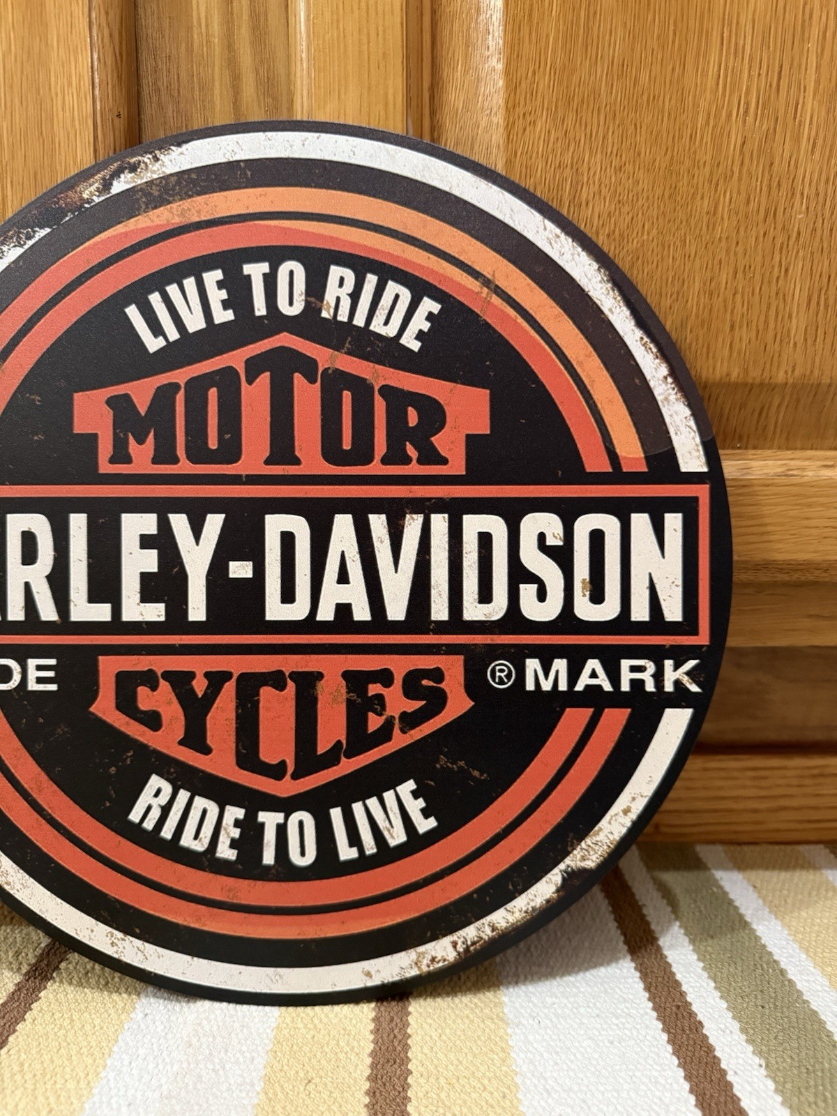 Harley Davidson Motorcycle Flange Sign Gas Oil Parts Vintage Style Wall Decor 1