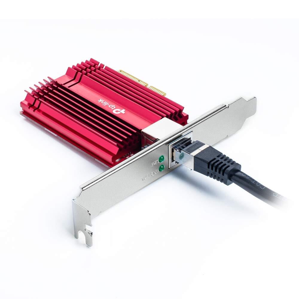TP Link TX401 10 Gbps PCIe Network Adapter with CAT6A Cable for Gaming