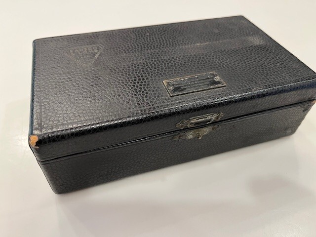 Circa 1920s Bausch & Lomb Optical Ophthalmoscope Box With Velvet Interior