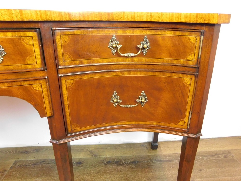 72" Lloyd Buxton Mahogany Serpentine Front Sideboard/Buffet Cabinet