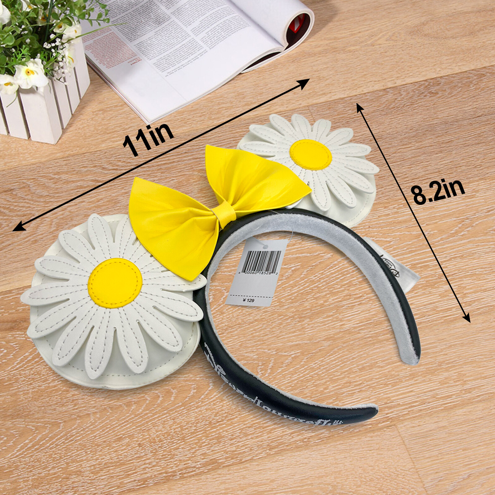 Yellow DisneyParks Daisy Headband Minnie Ears White Chrysanthemum Loungefly