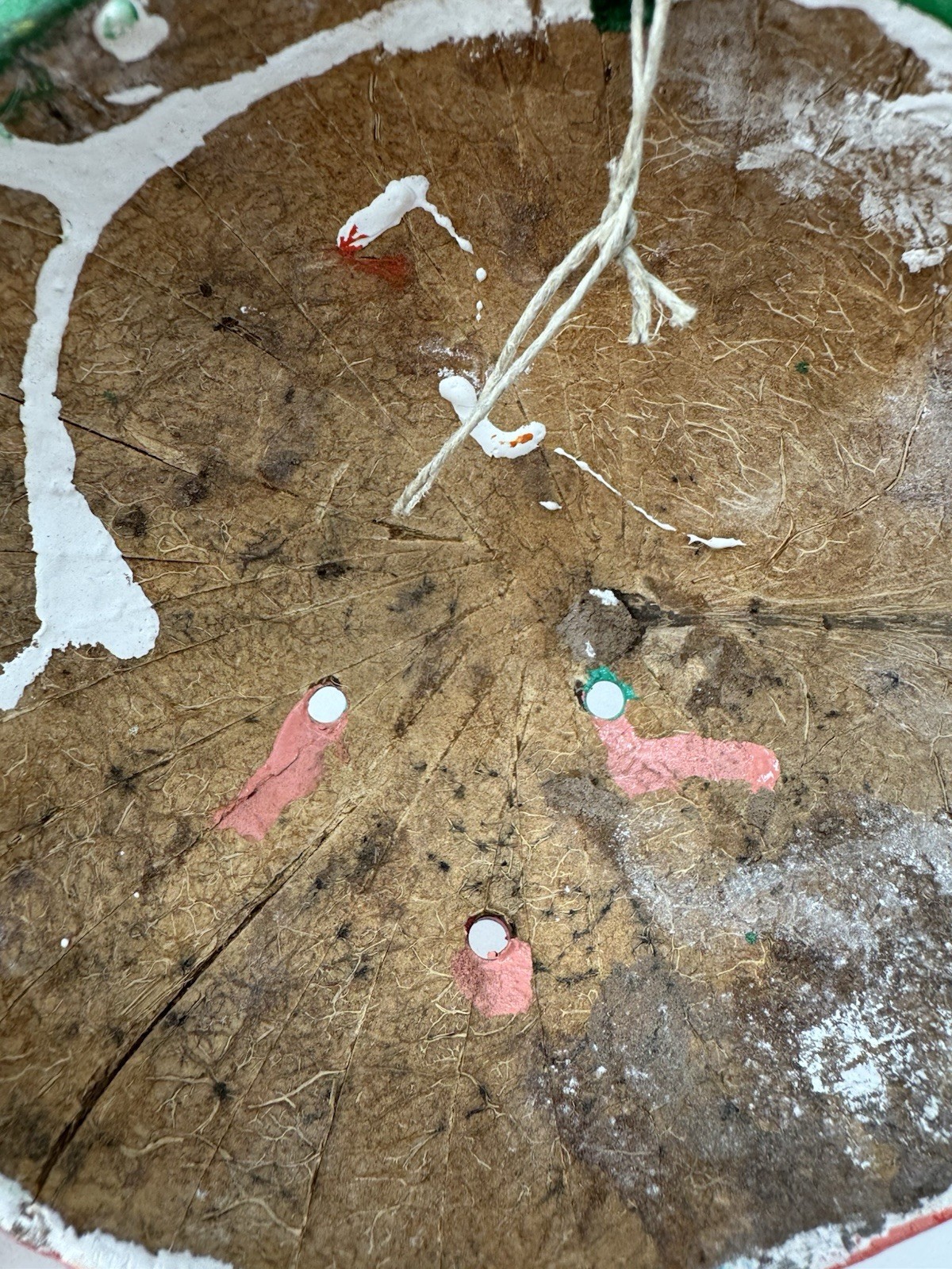 Vtg. Mexican Folk Art Coconut Wall Hanging Mask Decor (B-689)