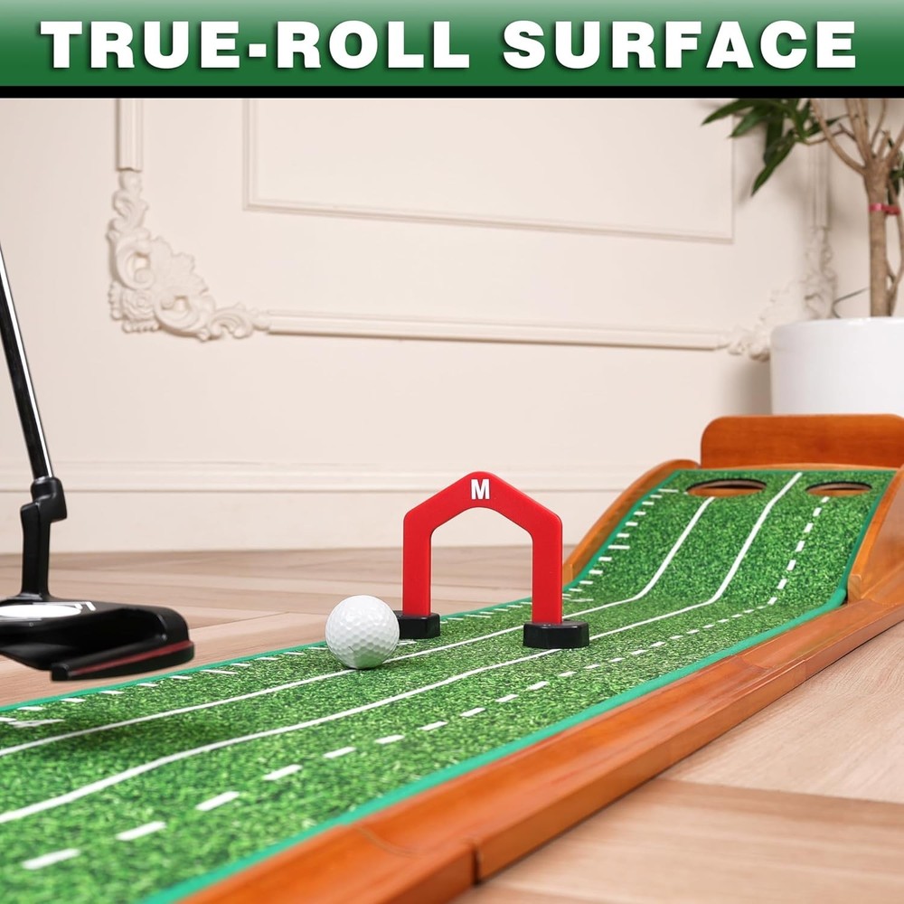 Foldable Golf Putting Mat with Automatic Ball Return - Ideal for Indoor Training