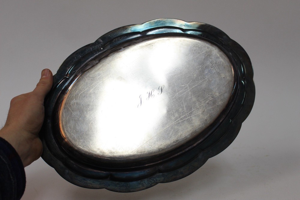 TIFFANY & Co - MAKERS, SILVER SOLDERED, SERVING PLATTER - 14 X 10 - NICE