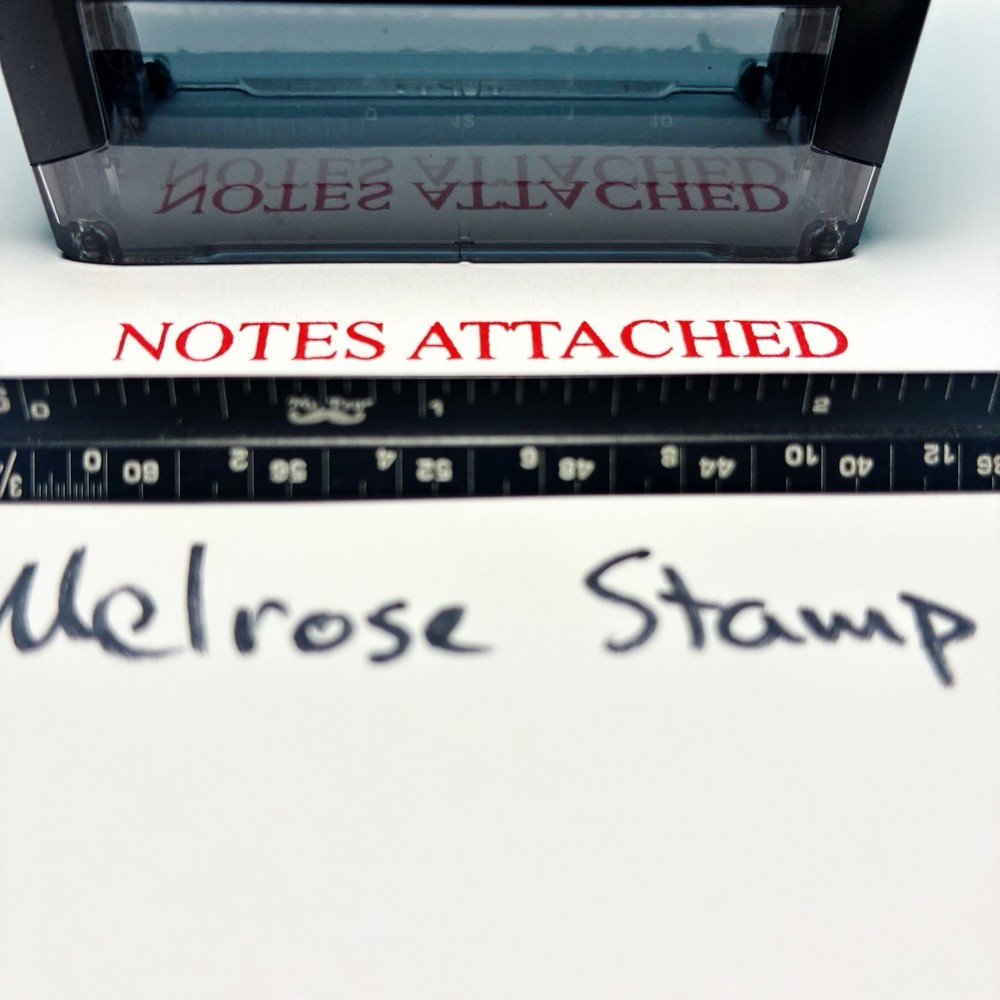 Notes Attached Rubber Stamp Red Ink Self Inking Ideal 4913