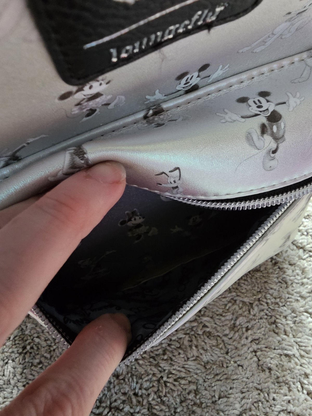 Loungefly Disney 100 Heritage Sketch Shimmer Silver Limited Ed Mini Backpack