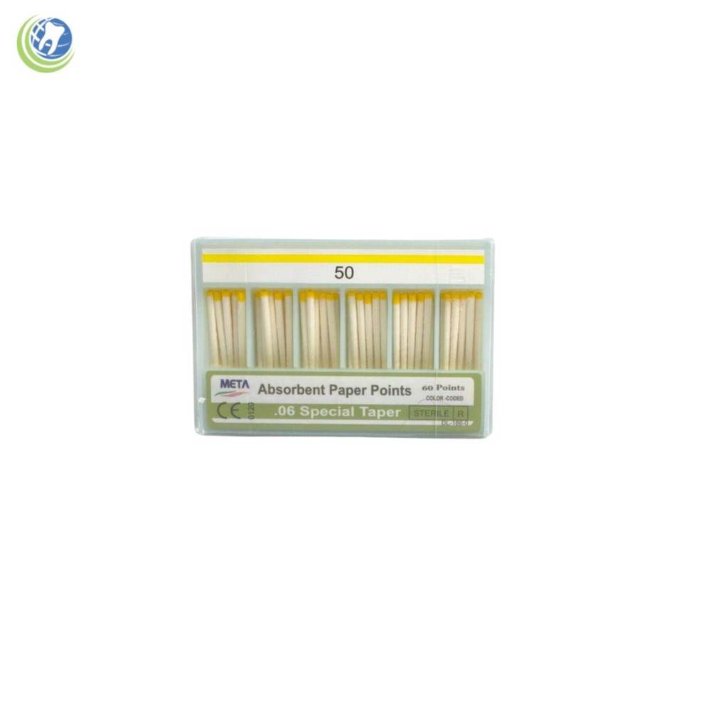 Paper Points .06 Taper #50 Sterilized Endodontic Root Canal Obturation 60/Box