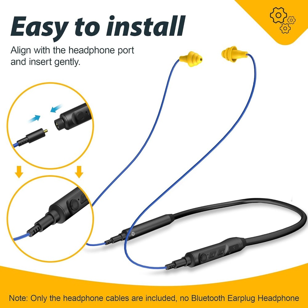2 Pieces Replacement Earbuds Cables for Work Earbuds Bluetooth