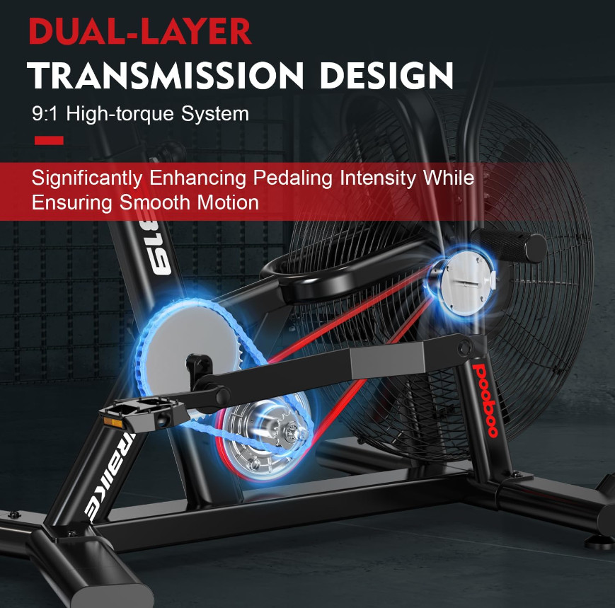 Home Fitness Fan Bike Indoor Cycling Exercise Bike Workout Bike Air Resistance