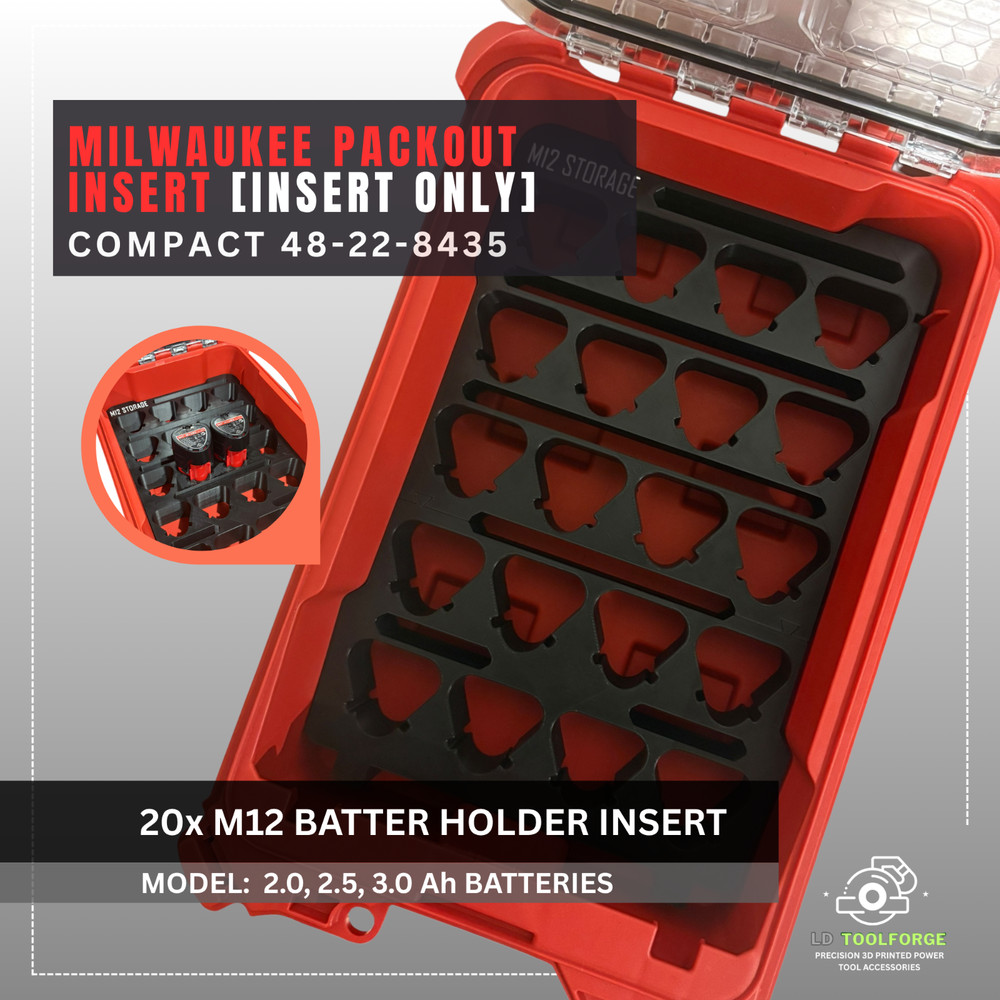 M12 Battery (x20 Slot) Packout Insert | Battery Insert | [INSERT ONLY]