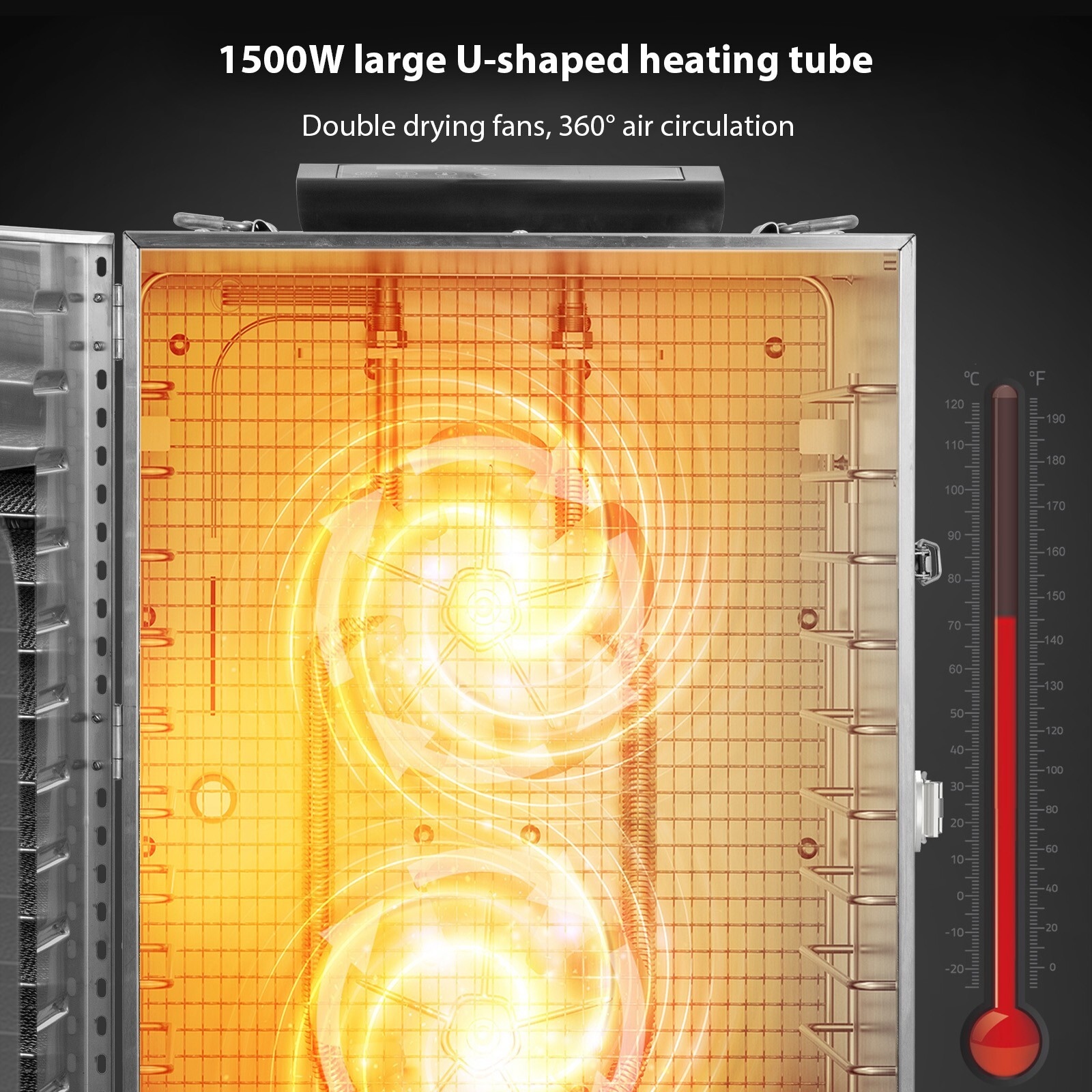 Commercial Dehydrator 20 Stainless Steel Trays Fruit Vegetable Food Dry Machine