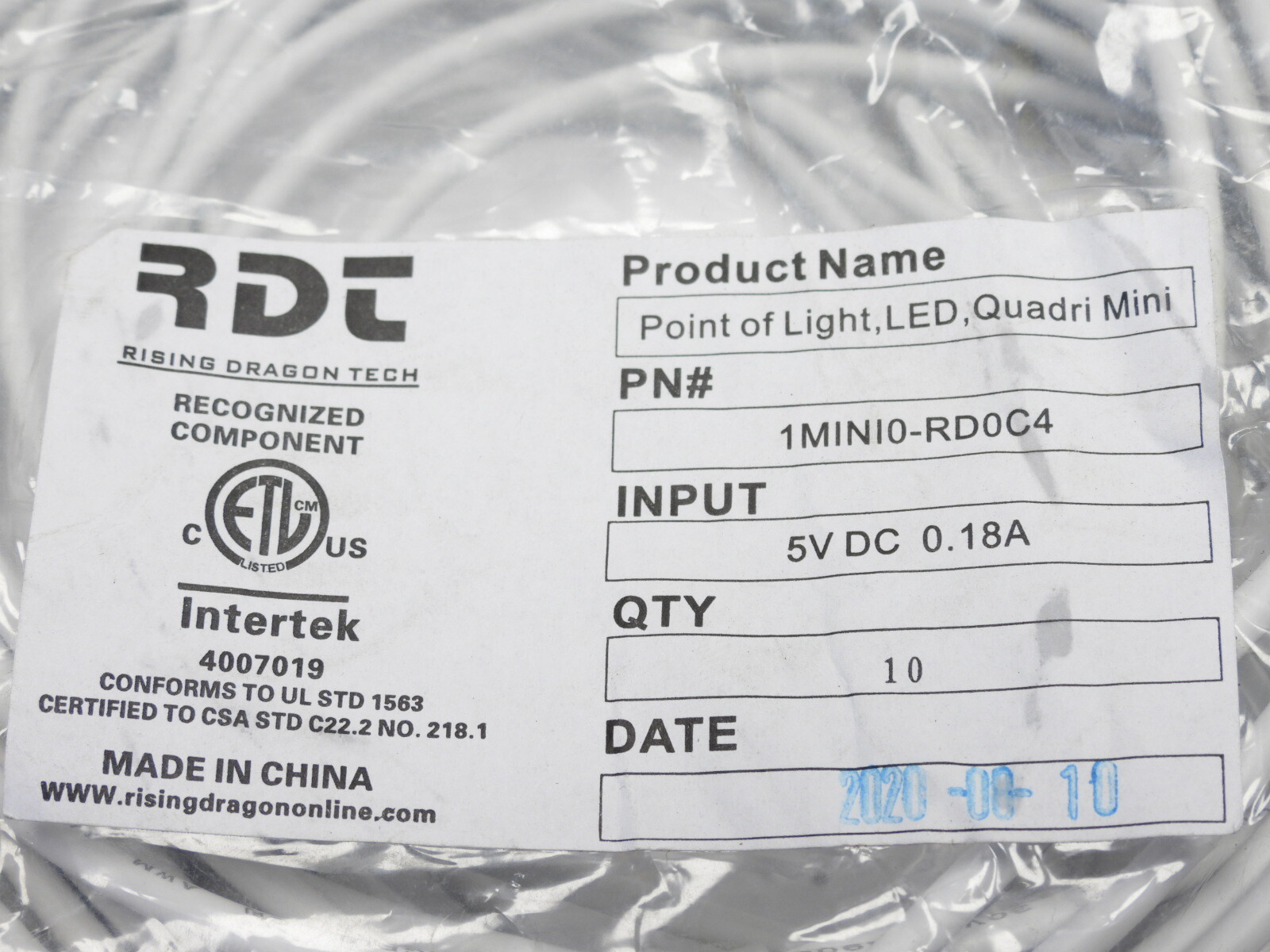 1x New Rising Dragon 4 LED Daisy Chain LE, Quadri Mini 1MINI0-RD0C4