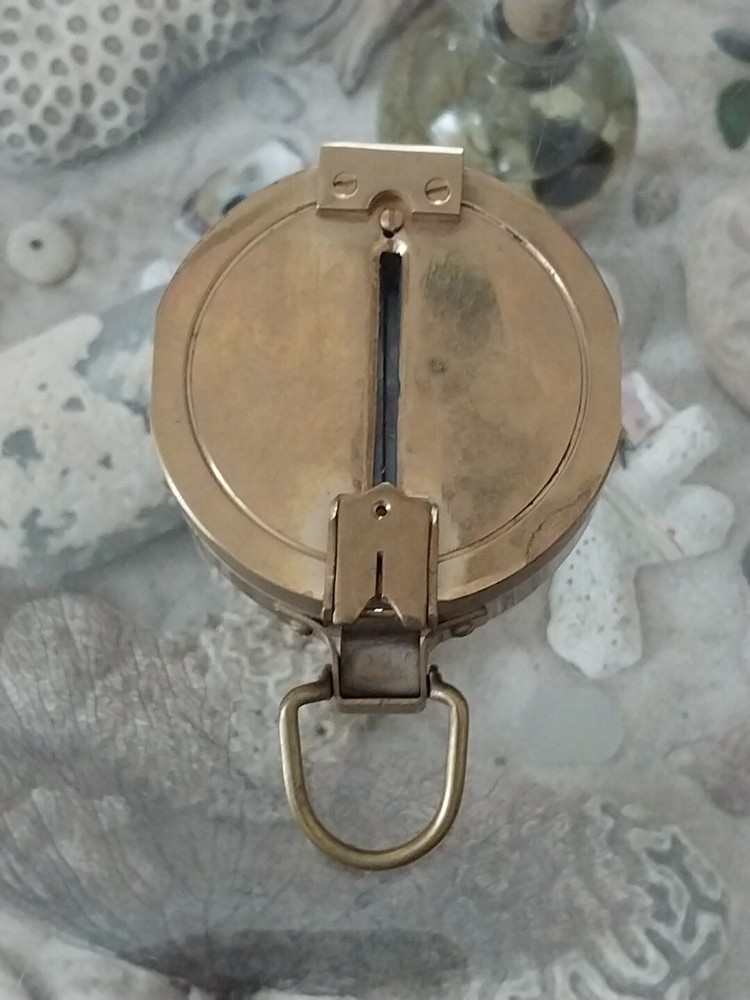 NAUTICAL SOLID BRASS CLINOMETER MARITIME FOLDING COMPASS INSTRUMENT REPLICA