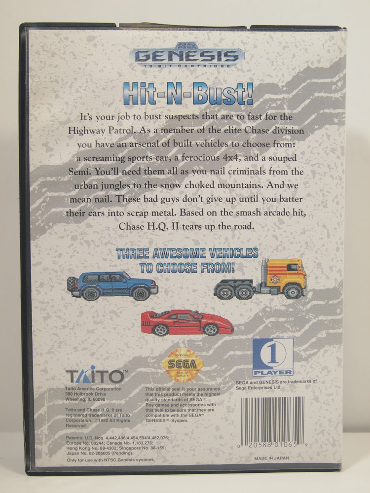 Chase H.Q. II Case (SEGA Genesis) Authentic BOX ONLY