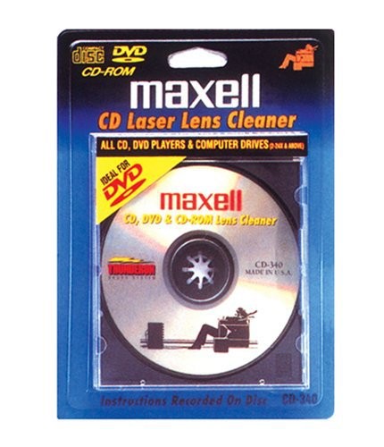 Maxell 190048 CD-340 Laser Lens Cleaner - For Compact Disc, DVD - Game Consoles