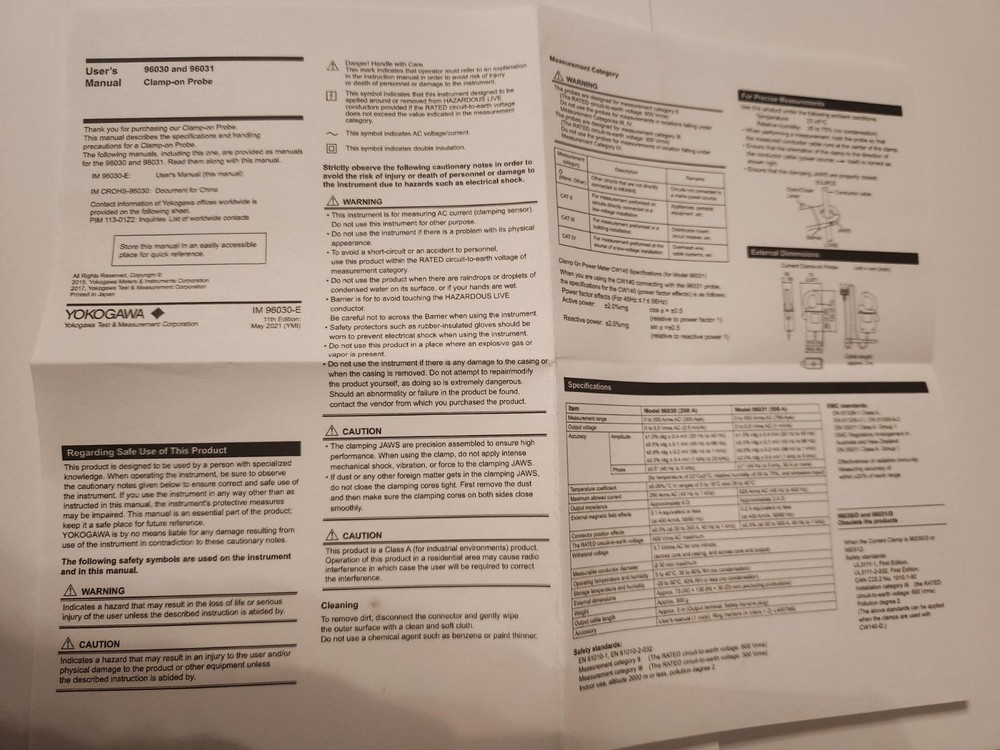 YOKOGAWA AC Current Probe, Model 96031