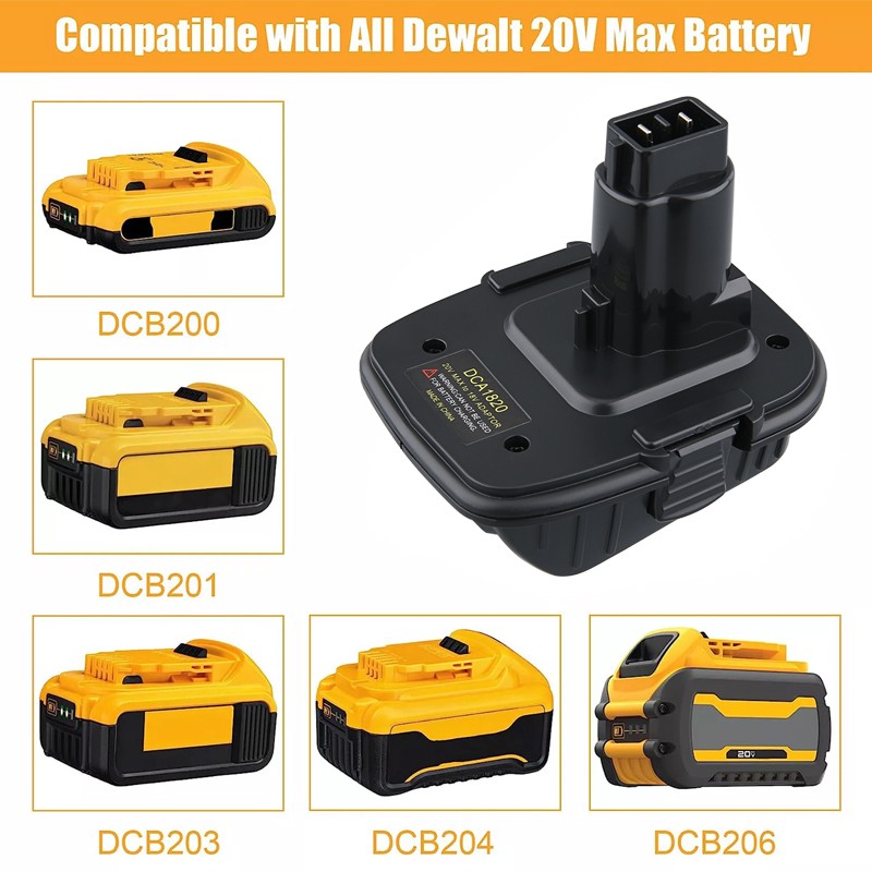 For DEWALT DCA1820 20V MAX to 18V Battery Adapter DCB180 DCB181 DCB182 Tools