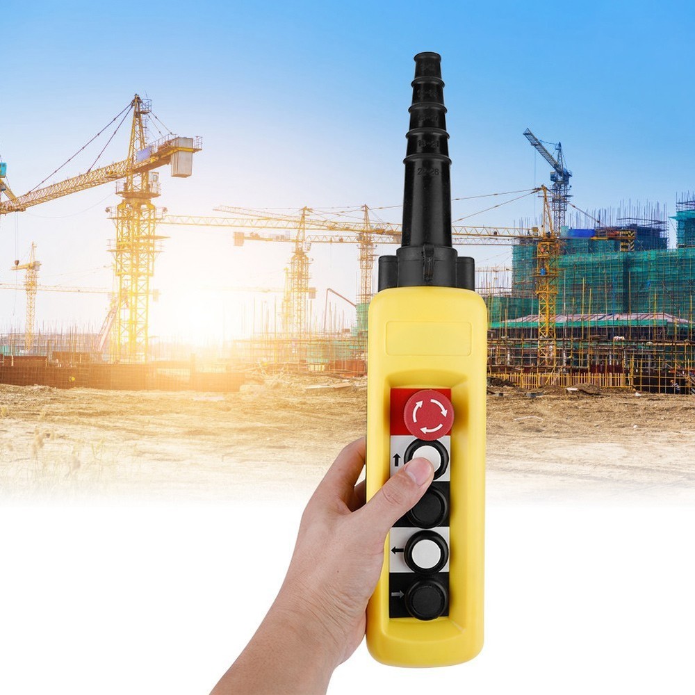 Lifting Pendant Controller 4 Buttons Crane Chain Hoist Push Button Switch