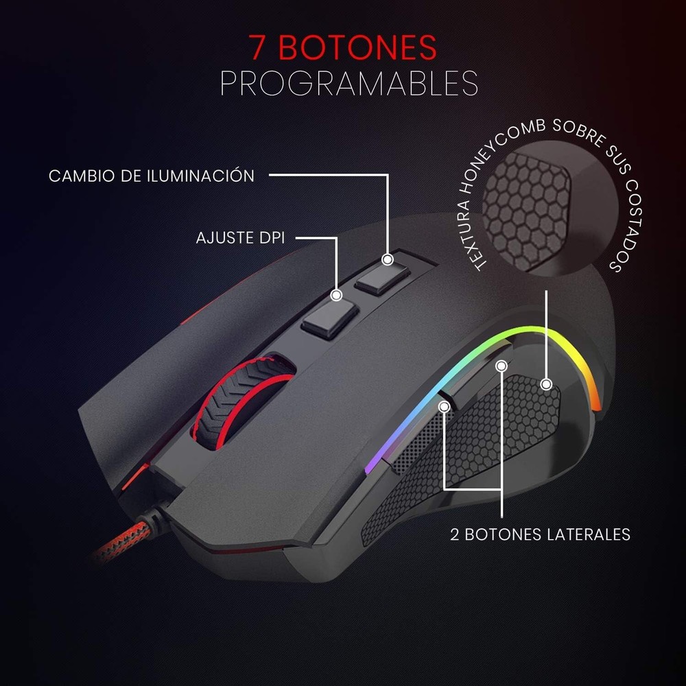 Programmable RGB Gaming Mouse for Windows & Mac - Ergonomic & Durable Design