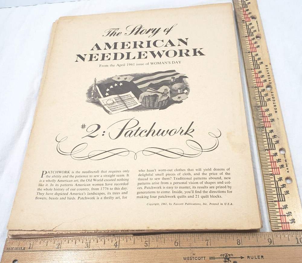 Vintage 1961 American Needlework Craft Patterns Patchwork April Womans Day