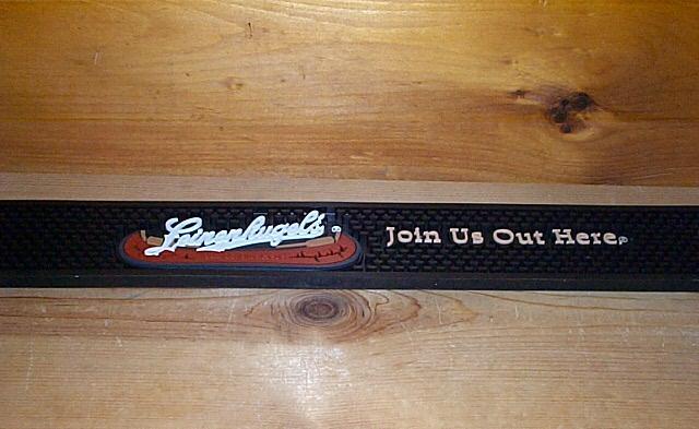 LEINENKUGELS RUBBER RAIL BAR MAT BEER COASTER RUNNER NEW BLACK 23.5" X 3.5"