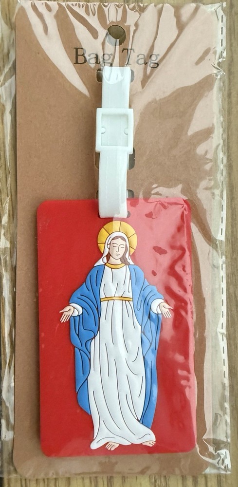 Virgin Mary Red Luggage Tag