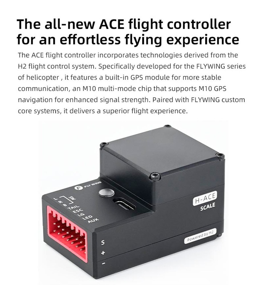 Fly Wing V4 BO-105 RC Helicopter 10CH GPS ACE Flight Controller Lights US Plug