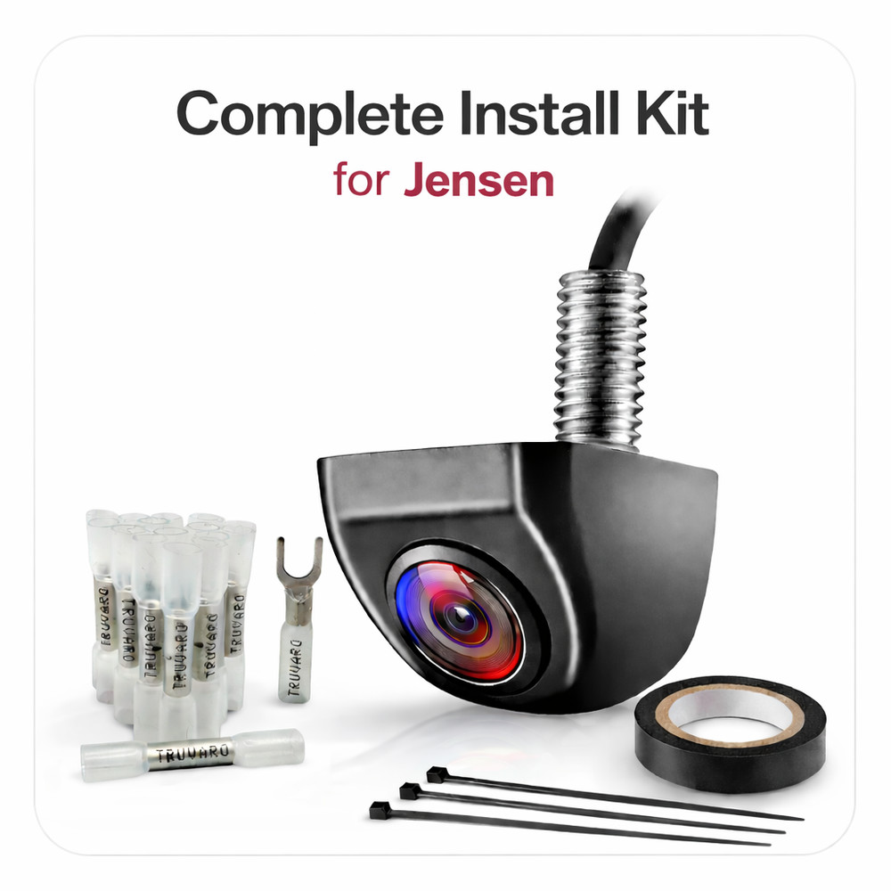 Rearview Camera For Jensen CAR910W Radio Installer Kit