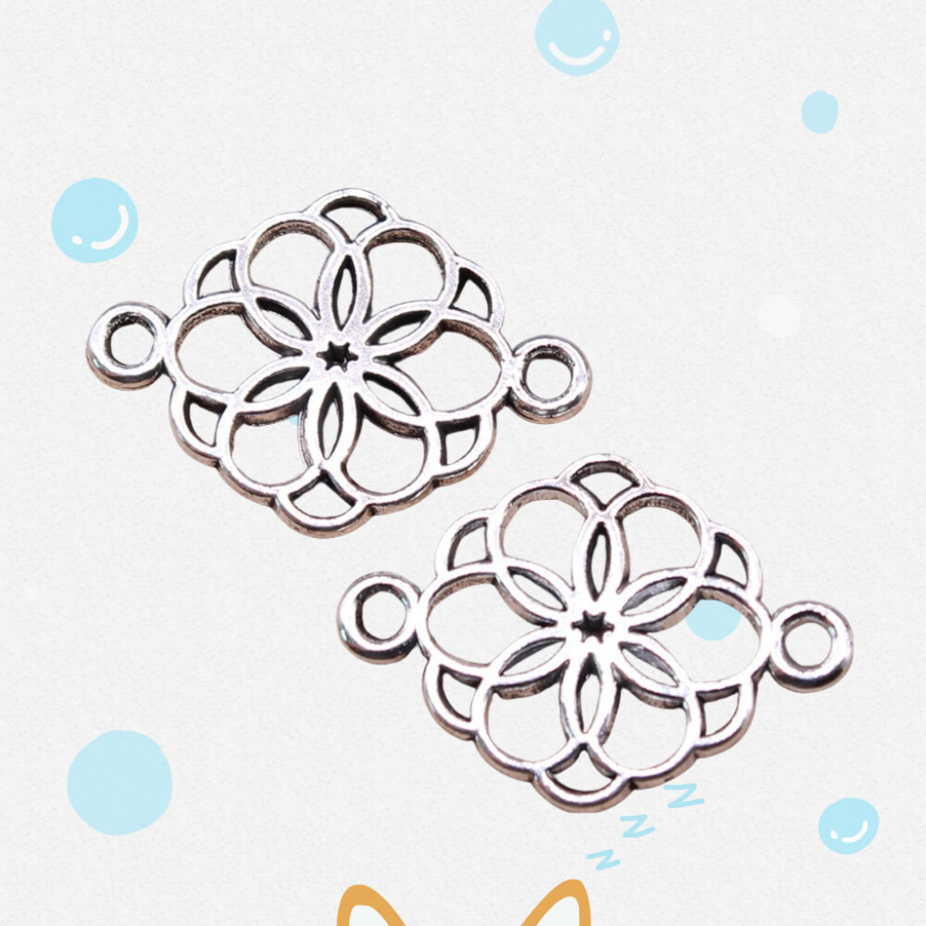140 Pcs Tibetan Silver Flower Connectors 21x15MM Diy Jewelry Making L16291