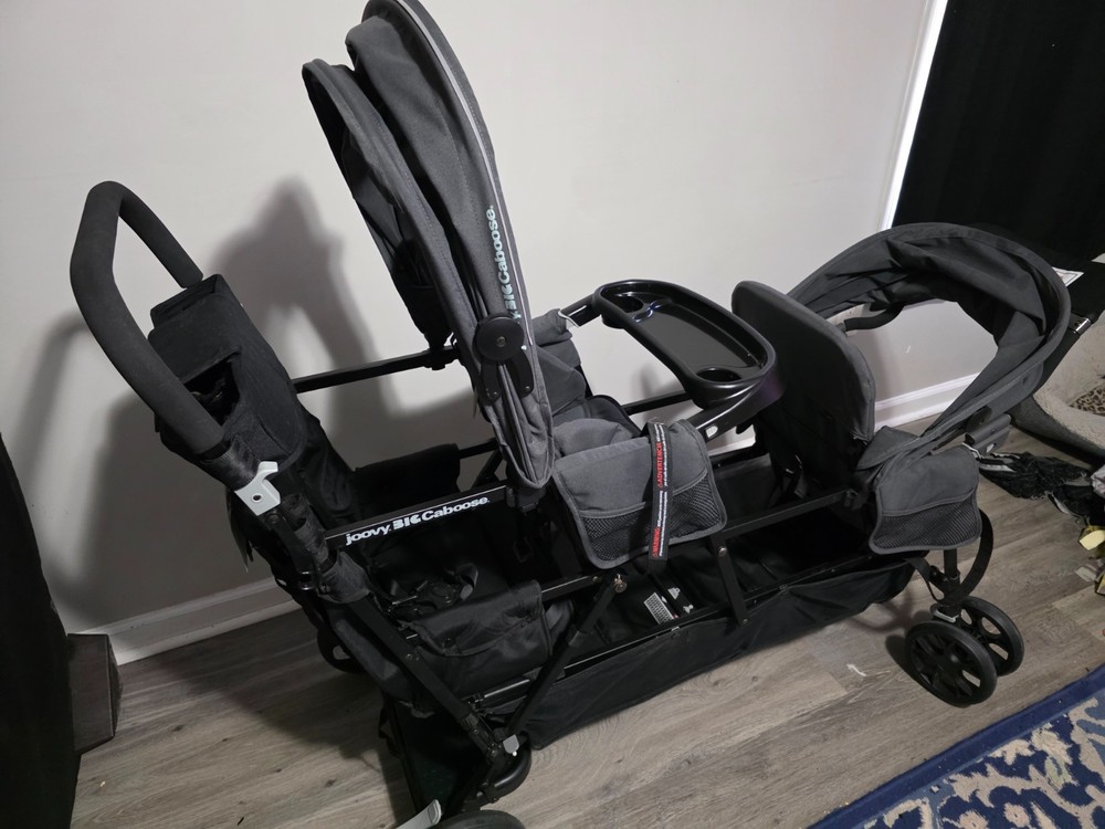 Joovy Big Caboose Triple Stroller with Rear Bench and Standing Platform