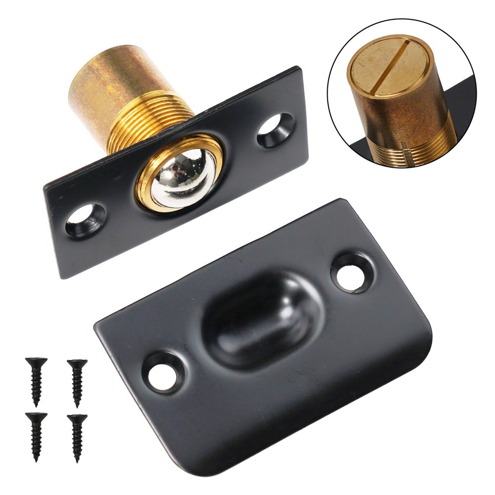 Brass Steel Adjustable Roller Ball Door Spring Catch Lock Internal Latch Set New