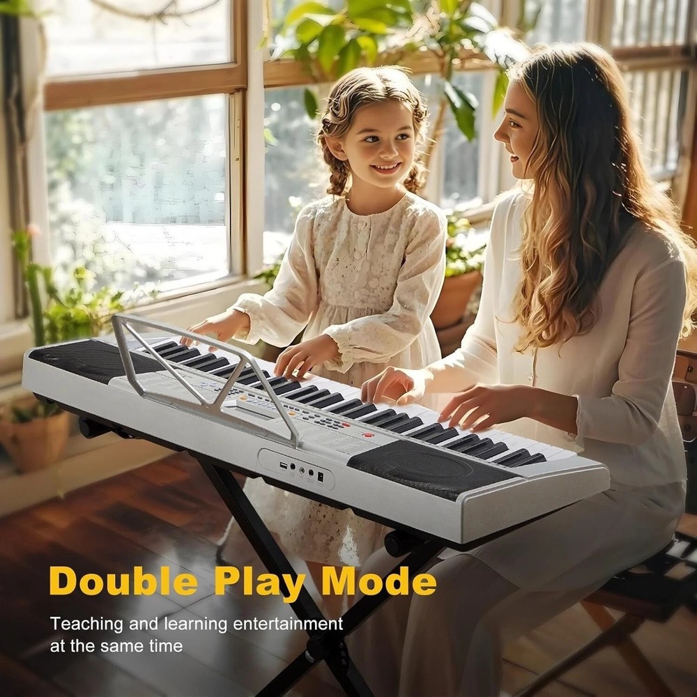 Beginner-Friendly Electric Piano Keyboard with Lighted Keys and Accessories Set