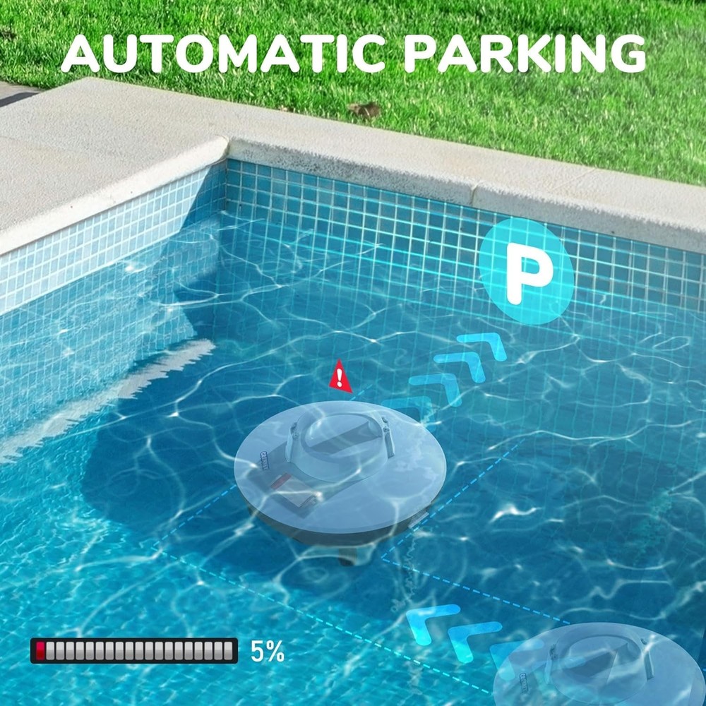 Seauto UFO Cordless Robotic Pool Cleaner Vacuum 90 Mins Runtime