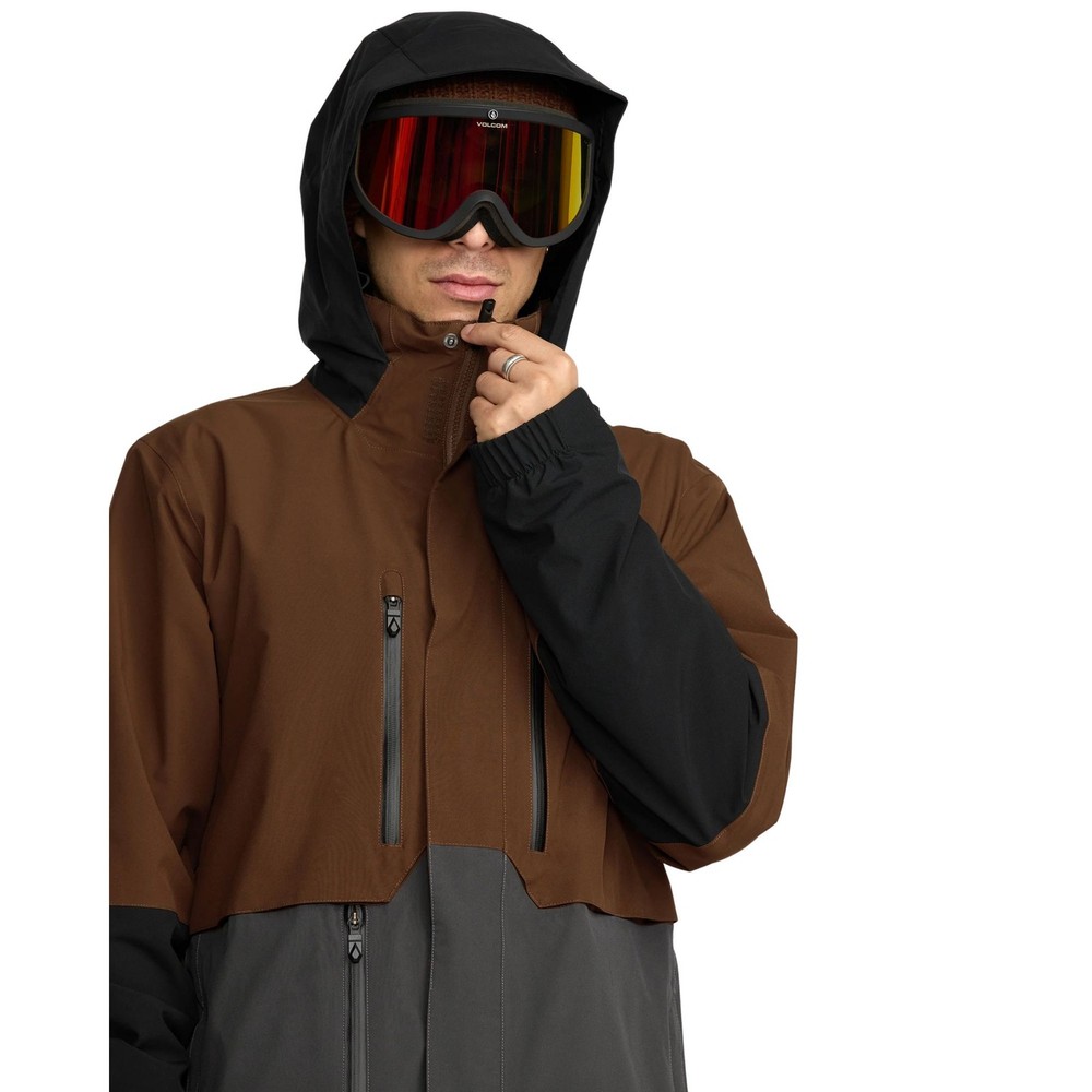 Volcom Rnge Stretch 30K Men's Winter Jacket, Brown, Large