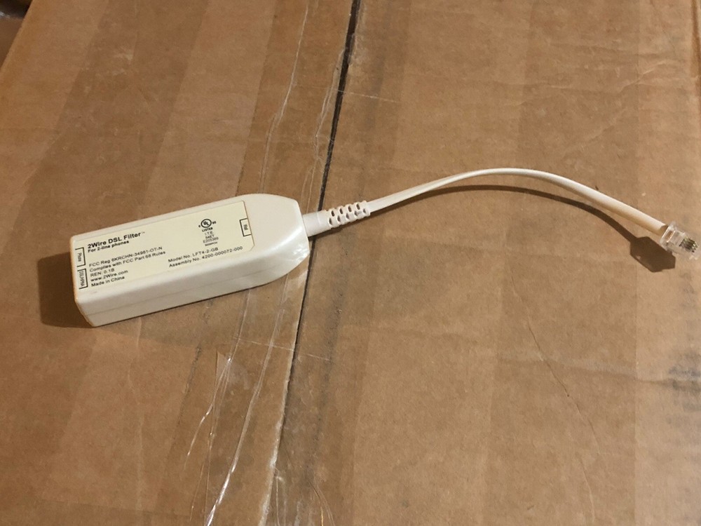 2Wire DSL Filter for 2-Line Phones LFT4-2 Inline Adapter