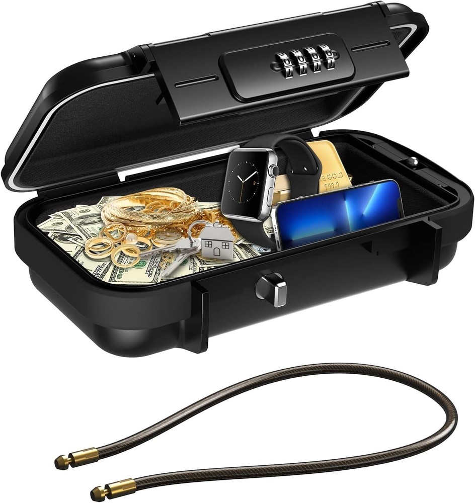 Portable Safe Box Combination Security Case Lockbox with Code Waterproof