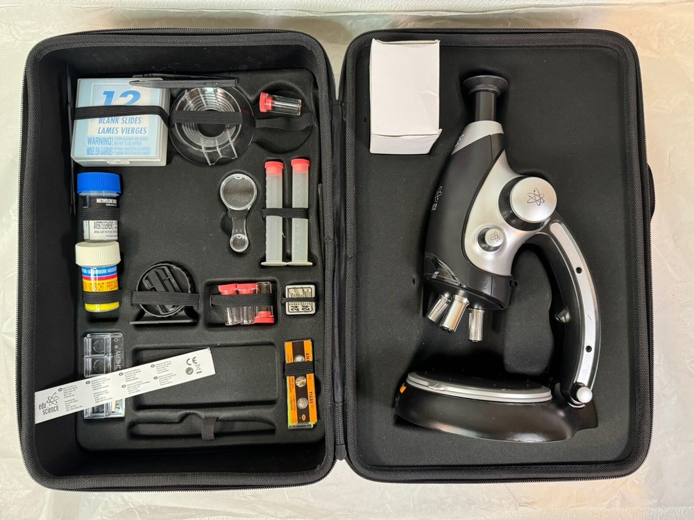 MICROSCOPE MACRO VIEW EDU Science 900x COMPLETE SET & CARRYING CASE