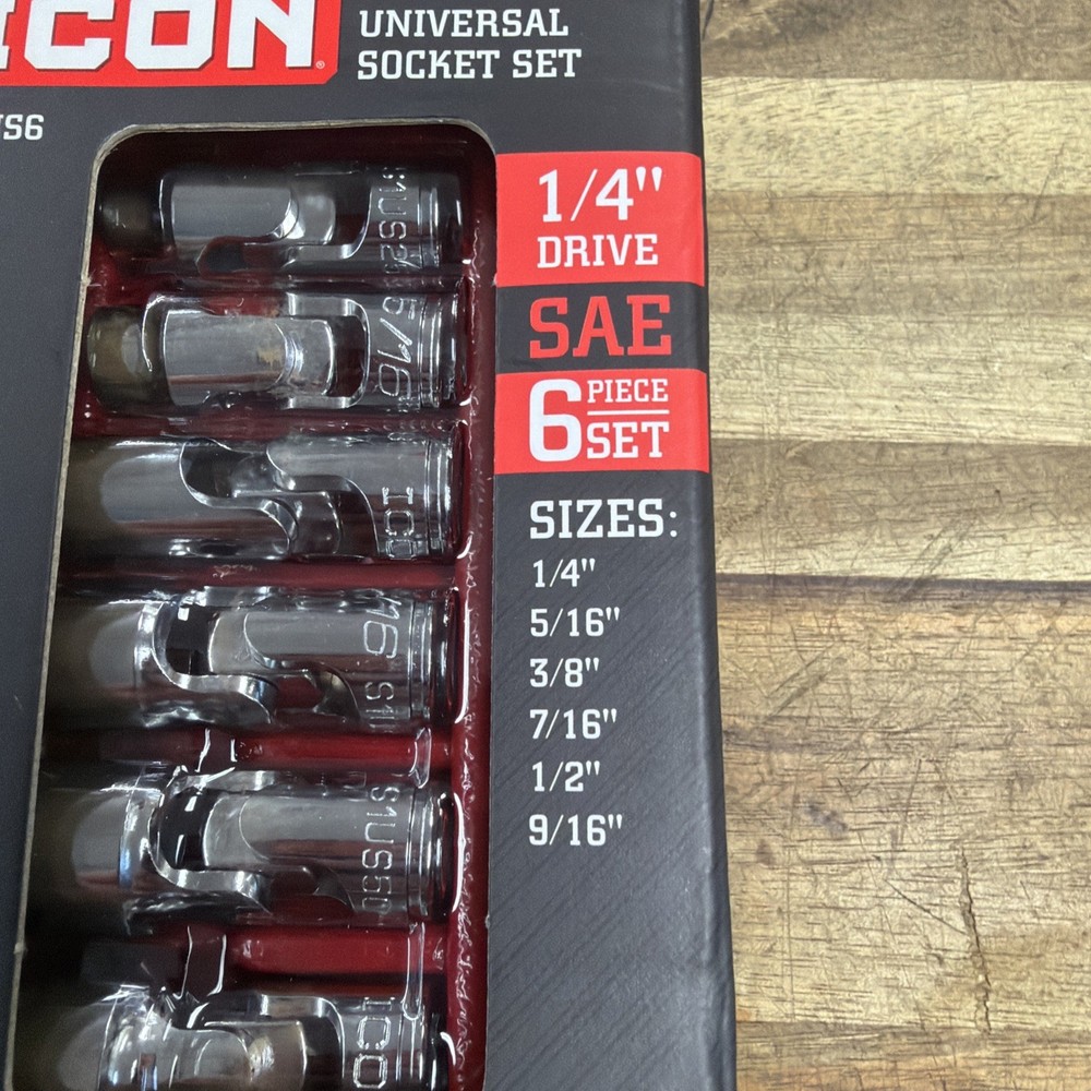 ICON S1US6 PROFESSIONAL UNIVERSAL SOCKET SET SAE 1/4" DRIVE