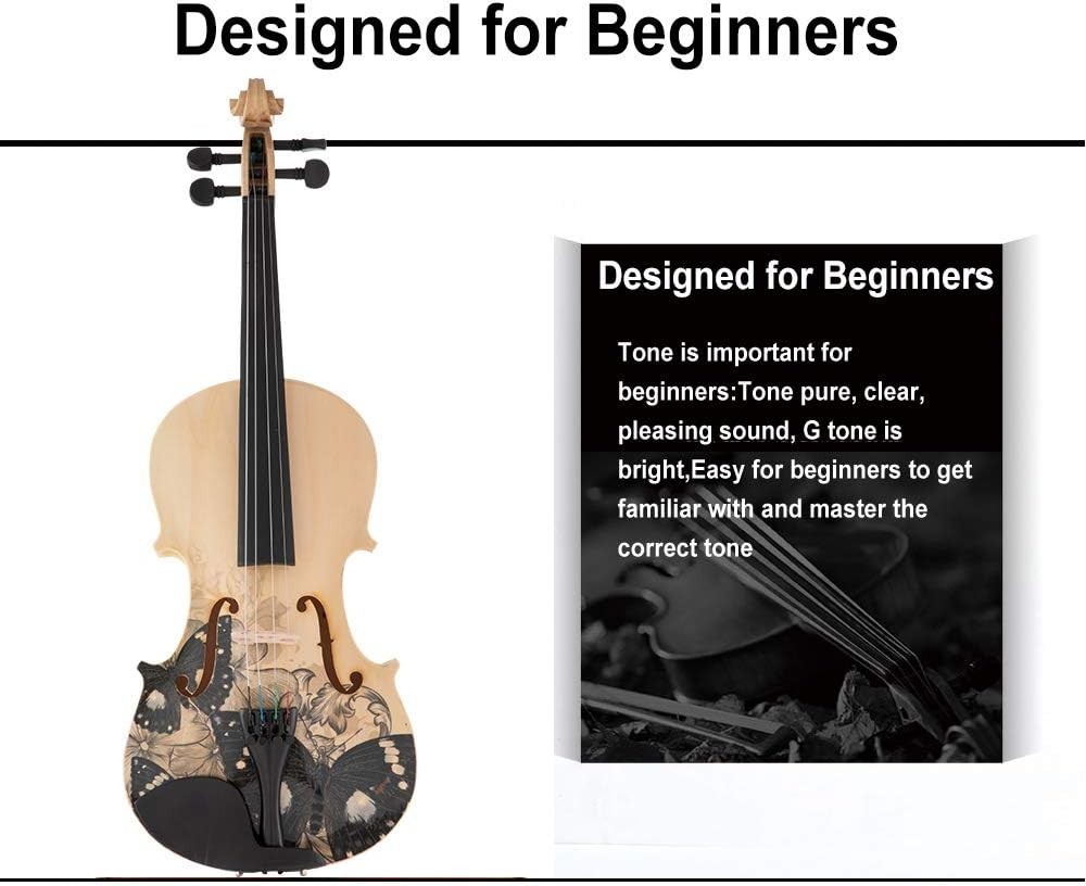 Distinctive Artistic Violin Set Designed for Beginners/Students/adults with H...