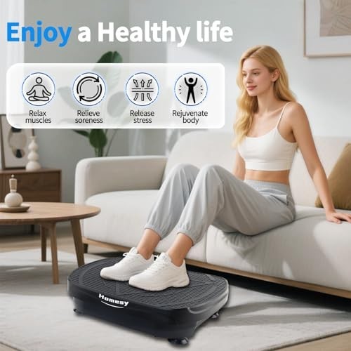 Vibration Plate Exercise Machine for Lymphatic Drainage & Fat Burning - Full Bod