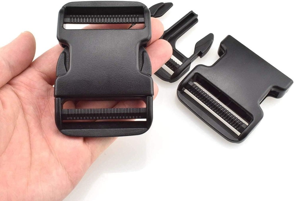 2pcs Heavy Duty 2" Side Release Buckles - Adjustable Plastic Clips Straps 50MM