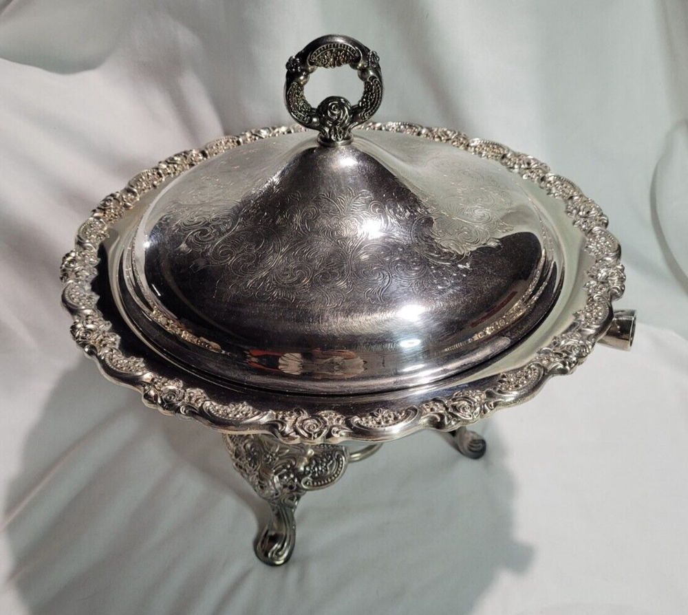 Oneida USA Silver Plated Chafing Dish 4 Piece Set