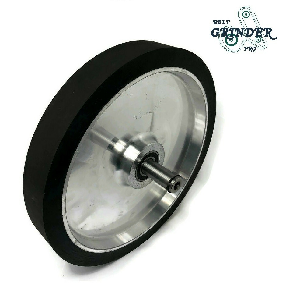 10" Smooth Black Rubber Contact Wheel Dynamic Balance For Belt Grinder
