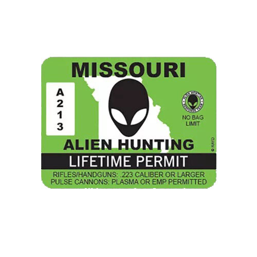 Missouri Alien Hunting Permit Sticker Decal