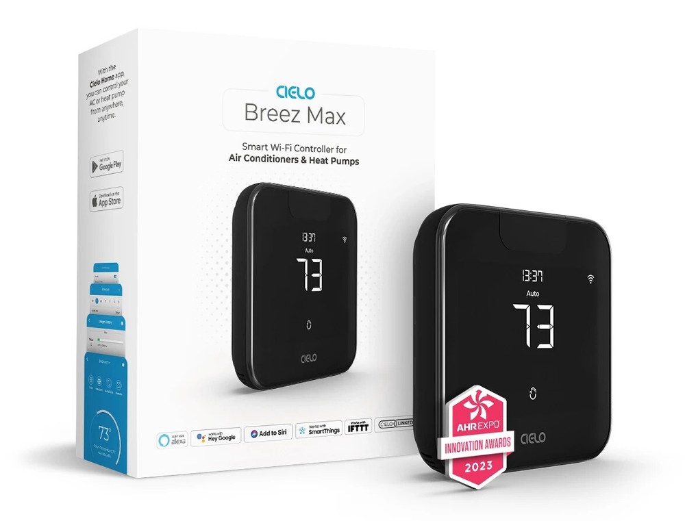Cielo BM101WA Breez Max, Mini-Split Smart Thermostat, Touchscreen, Black